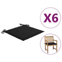 Kėdžių pagalvėlė VLX Garden Chair Cushions 314053, juoda sp., 50 cm x 50 cm, 6 vnt.