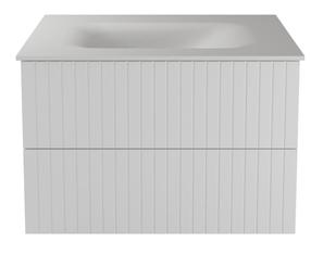 Шкафчик для ванной с раковиной Besco Akya Linea, белый цв./черный цв., 52.5 см x 76 см x 51 см
