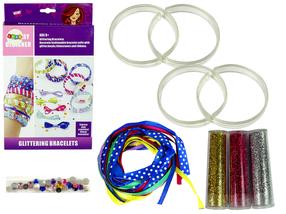 Apyrankių gaminimo rinkinys Lean Toys Glittering Bracelets, įvairių spalvų