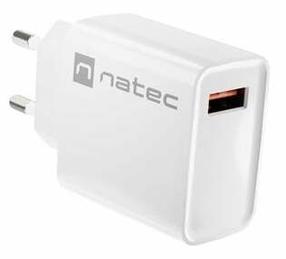 Telefoni laadija Natec Ribera NUC-2057, USB Type A, valge v., 18 W