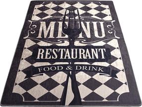 Kilimas vidaus Conceptum Hypnose Food And Drink 882CHL3372, juoda sp./kreminė sp., 180 cm x 120 cm