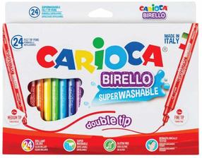 Kahepoolsete markerite-viltpliiatsite komplekt Carioca Birello, kahepoolsed, mitmevärviline, 24 tk