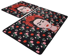 Vonios kilimėlių rinkinys Foutastic Frida 359CHL2363, juoda sp., 100 cm x 60 cm