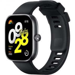 Viedais pulkstenis Xiaomi Redmi Watch 4, melns krās.