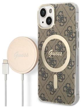 Telefona maciņa un lādētāja komplekts Guess 4G Print GUBPP14MH4EACSW, brūna krās., Apple