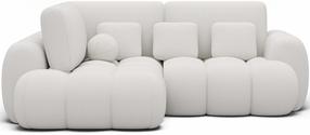 Kampinė sofa - lova Cozion Paolli 01, balta sp., kairinė, 165 x 267 cm x 105 cm