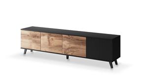 TV staliukas Random RTV-3, ąžuolo sp./juoda sp., 40 cm x 200 cm x 52 cm