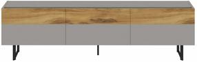 Televizoriaus spintelė Kalune Design Sign, ąžuolo sp./pilka sp., 37 cm x 180 cm x 49 cm