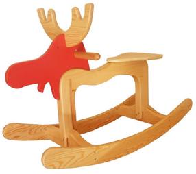 Игрушка-качалка Wood&Joy Deer 109TRS1160, дерево, коричневый цв./красный цв.