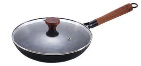 Keptuvė su dangčiu Zyle ZY426KFP, Ø 26 cm, stiklas/mediena/ketus
