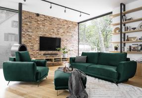 Комплект мебели Megis 3F & 1F & Pouf, комнатные, зеленый цв.