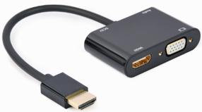Adapteris Gembird Adapter Cable HDMI male, HDMI female, 0.15 m, melna krās.