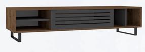 TV staliukas Kalune Design Eray, antracito sp./riešuto sp., 160 cm x 40 cm x 35 cm