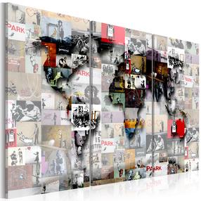 Kamštinė reprodukcija Artgeist Modern World's Map, k-c-0057-p-f, 60 cm x 40 cm