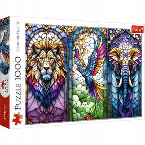 Dėlionė Trefl Stained Glass Window Animals 10957, 48 cm x 68.3 cm, 1000 vnt., įvairių spalvų