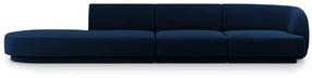 Sofa Micadoni Home Miley Velvet, tamsiai mėlyna sp., kairinė, 302 x 85 cm x 74 cm