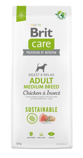 Сухой корм для собак Brit Care Adult Medium Breed Chicken & Insect, курица, 12 кг