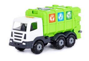  Игрушечный мусоровоз Wader-Polesie SuperTruck 73211, белый цв./зеленый цв.