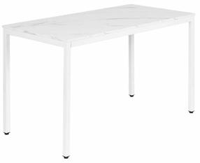 Valgomojo stalas ModernHome, balta sp./marmuro sp., 120 cm x 60 cm x 73.5 cm
