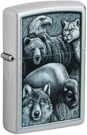 Šķiltava Zippo Animal Kingdom Design 46237, sudraba krās.