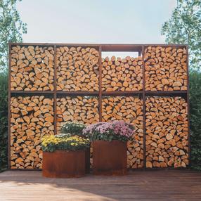 Küttepuude alus GrillSymbol WoodStock Wall XL, 74 cm x 237 cm x 170 cm