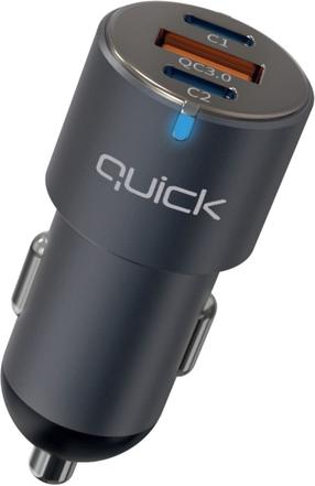 Автомобильное зарядное устройство Quick QC-420, USB Type C/USB Type A, черный цв., 60 Вт