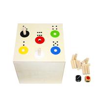 Lavinantis medinis kubas su žaidimais, skaičiai ir spalvos Cube, 20 cm