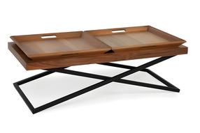 Kavos staliukas Kalune Design Towly, riešuto sp., 120 cm x 60 cm x 42 cm