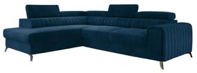 Kampinė sofa Laurence Monolith 77, tamsiai mėlyna sp., kairinė, 205 x 278 cm x 92 cm
