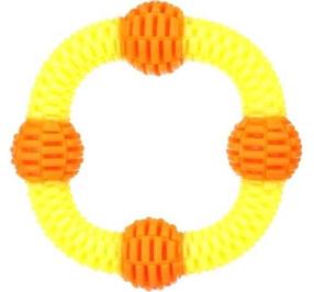 Игрушка для собаки, таскать Flamingo Lipa Ring, 19 см, желтый цв./oранжевый цв.