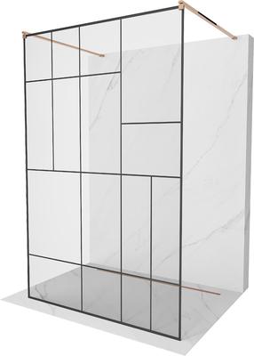 Dušisein Mexen Kioto Walk-In, 120 cm x 200 cm, must v./roosa kuld v./läbipaistev