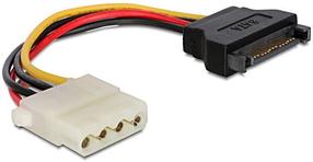 Vads Delock 4 pin Molex, SATA 15 pin female, 0.12 m