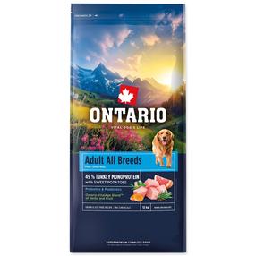 Kuiv koeratoit Ontario All Breeds Adult Monoprotein, kalkun/magus kartul, 12 kg