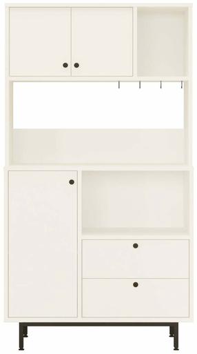 Daugiafunkcinė virtuvės spinta Kalune Design RE3-W, balta sp., 35.5 cm x 88 cm x 161.2 cm