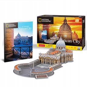 3D dėlionė Cubicfun National Geographic St Peters Basilica, 54.4 cm x 25.9 cm, 101 vnt., įvairių spalvų