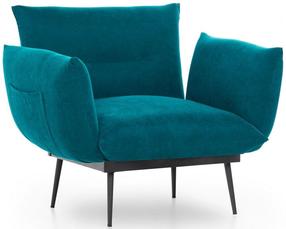 Krėslas Hanah Home Jax Solo Petrol Green GR124, žalia sp., 60 cm x 80 cm x 95 cm