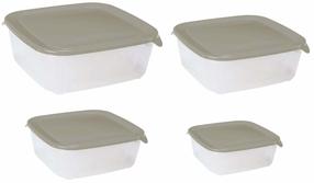 Maisto dėžučių rinkinys Curver Fresh & Go, 0.5 - 2.9 l, 23 cm x 23 cm, rusva sp., 4 vnt.