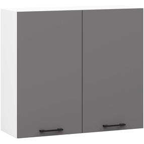 Pakabinama virtuvės spintelė Akord Oliwia W80, balta sp./pilka sp., 80 cm x 30 cm x 72 cm