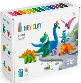 Veidošanas pasta Hey Clay Dinosaurs 15016E, daudzkrāsaina