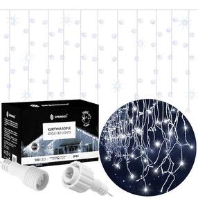 LED lempučių užuolaida Springos CL0530, 20 m, šaltai balta sp., 500 LED