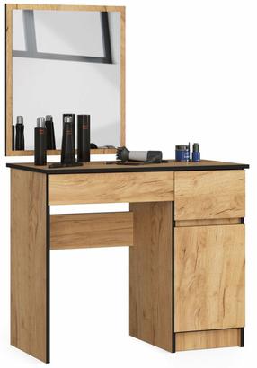 Туалетный столик Akord Furniture Factory P-2/SL, коричневый цв./черный цв., 142 см x 50 см x 90 см