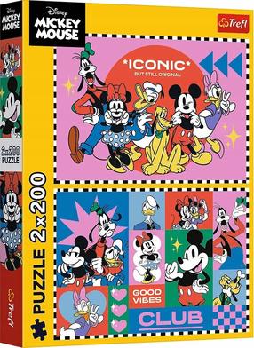 Dėlionė 2in1 Trefl Disney Mickey Time With Friends 13319, 27.5 cm x 41 cm, 400 vnt., įvairių spalvų