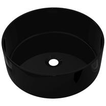 Vonios praustuvas VLX Ceramic Round, keramika, 40 cm x 40 cm x 15 cm, juoda sp.