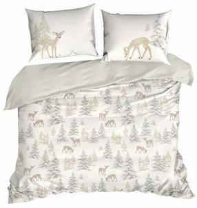 Kalėdinis patalynės užvalkalų komplektas PTT-024, smėlio, 140 x 200 cm