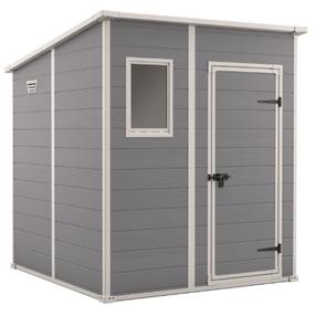 Sodo namelis Keter Manor Pent, 183.5 cm x 185 cm x 200 cm, balta sp./pilka sp.