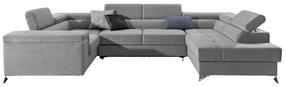 Kampinė sofa Thiago Paros 05, pilka sp., kairinė, 350 x 202 cm x 90 cm