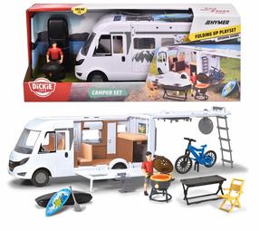  Игрушечный автобус Simba Dickie Toys Hymer Camper Set, 1:24, белый цв.