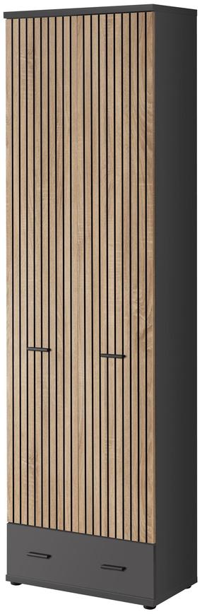 Prekė su pažeista pakuote. Spinta ASM Marco A, antracito sp./šviesiai ruda sp., 32 cm x 60 cm x 203 cm