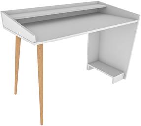Rašomasis stalas Kalune Design Vanessa 322RTC1312, 121.8 cm x 59 cm, 88.3 cm, balta sp.