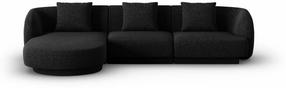 Kampinė sofa Cosmopolitan Design Tulum Haga 19, juoda sp., kairinė, 156 x 255 cm x 70 cm